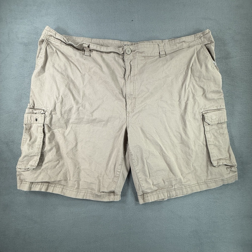 True Nation Men's Size 54 Beige Cargo Shorts Big & Tall Cotton Pockets
